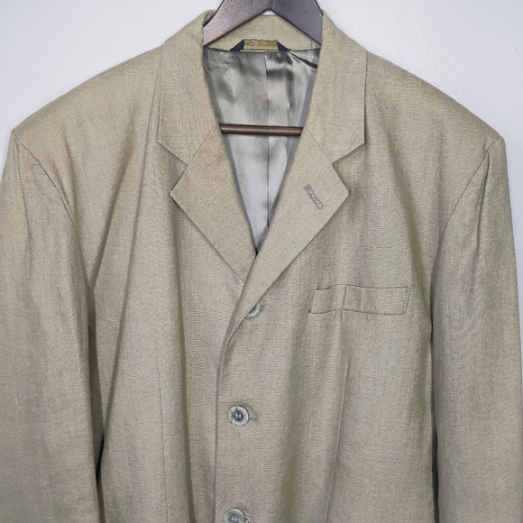 MOSA For Oaktree Blazer Mens Small Beige Linen Blend Sport Coat Pockets - Picture 3 of 14